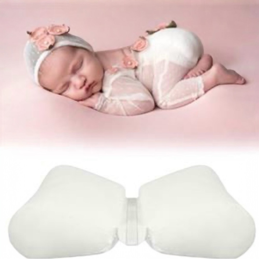 New Born Photography Props Faux Leather Butterfly Shape Pillow